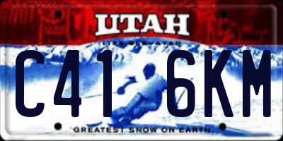 UT license plate C416KM