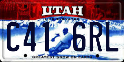 UT license plate C416RL