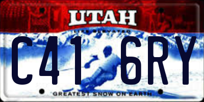 UT license plate C416RY