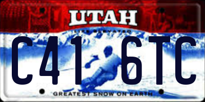 UT license plate C416TC