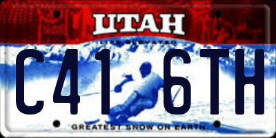 UT license plate C416TH