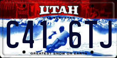UT license plate C416TJ