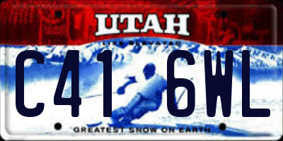 UT license plate C416WL