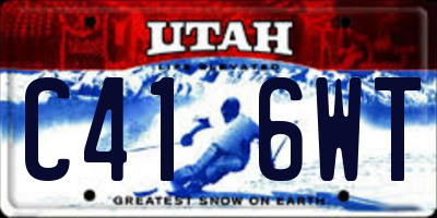 UT license plate C416WT