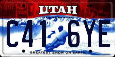 UT license plate C416YE