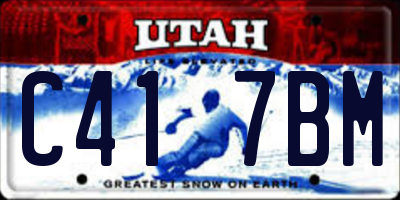 UT license plate C417BM