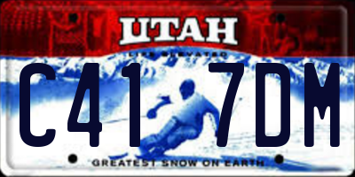 UT license plate C417DM