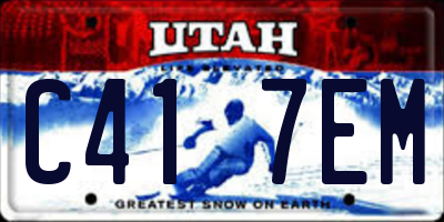 UT license plate C417EM