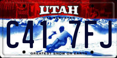 UT license plate C417FJ