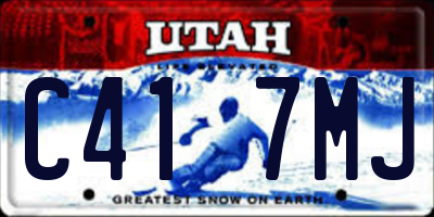 UT license plate C417MJ