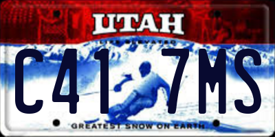 UT license plate C417MS