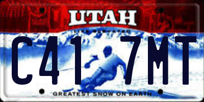 UT license plate C417MT