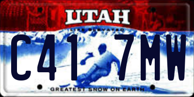 UT license plate C417MW