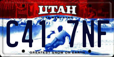 UT license plate C417NF