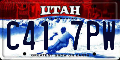 UT license plate C417PW