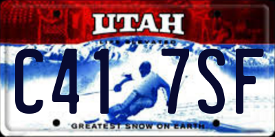 UT license plate C417SF
