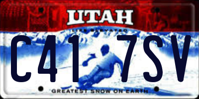 UT license plate C417SV