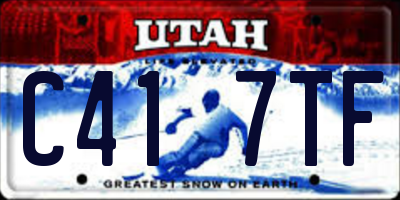 UT license plate C417TF