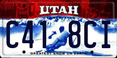 UT license plate C418CI