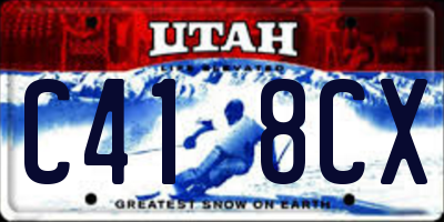 UT license plate C418CX