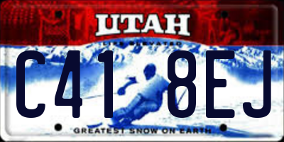UT license plate C418EJ