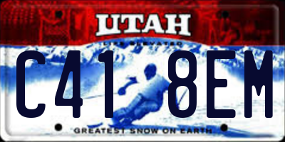 UT license plate C418EM