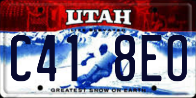 UT license plate C418EO