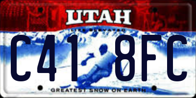 UT license plate C418FC