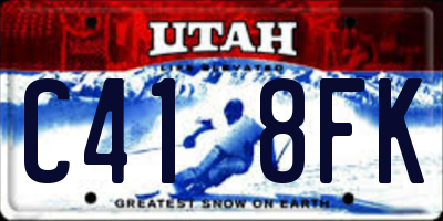 UT license plate C418FK