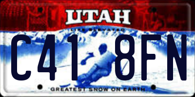 UT license plate C418FN