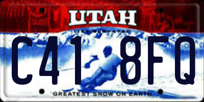 UT license plate C418FQ