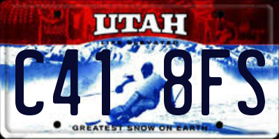 UT license plate C418FS