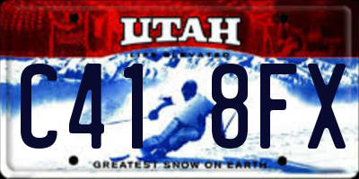 UT license plate C418FX