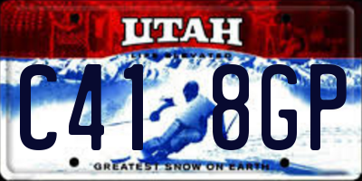 UT license plate C418GP
