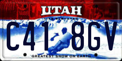 UT license plate C418GV