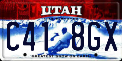UT license plate C418GX
