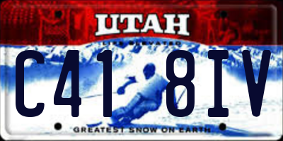 UT license plate C418IV