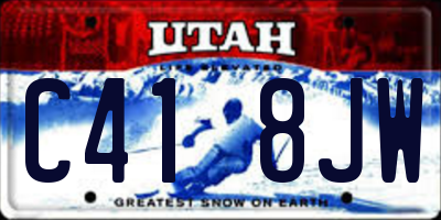 UT license plate C418JW