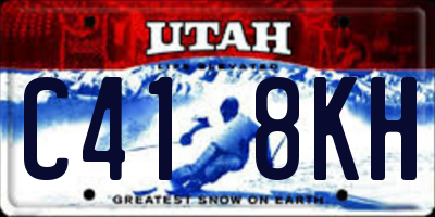 UT license plate C418KH