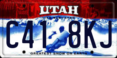 UT license plate C418KJ