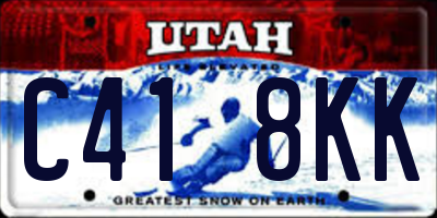 UT license plate C418KK