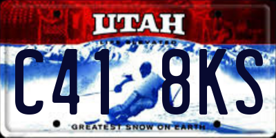 UT license plate C418KS