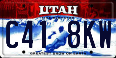 UT license plate C418KW