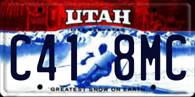 UT license plate C418MC