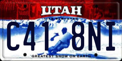 UT license plate C418NI