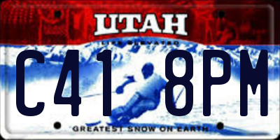 UT license plate C418PM
