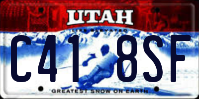 UT license plate C418SF