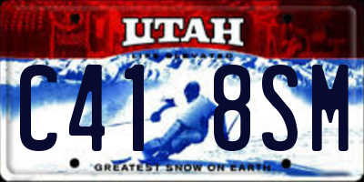 UT license plate C418SM
