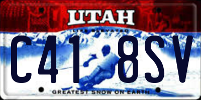 UT license plate C418SV