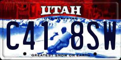 UT license plate C418SW